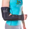 BraceAbility Elbow Immobilizer Brace | Removable Long Arm Cast and Soft Forearm Orthosis Splint for Broken Supracondylar, Distal Humerus, Proximal Ulna Fracture or Olecranon Bursitis (S/M) view 1