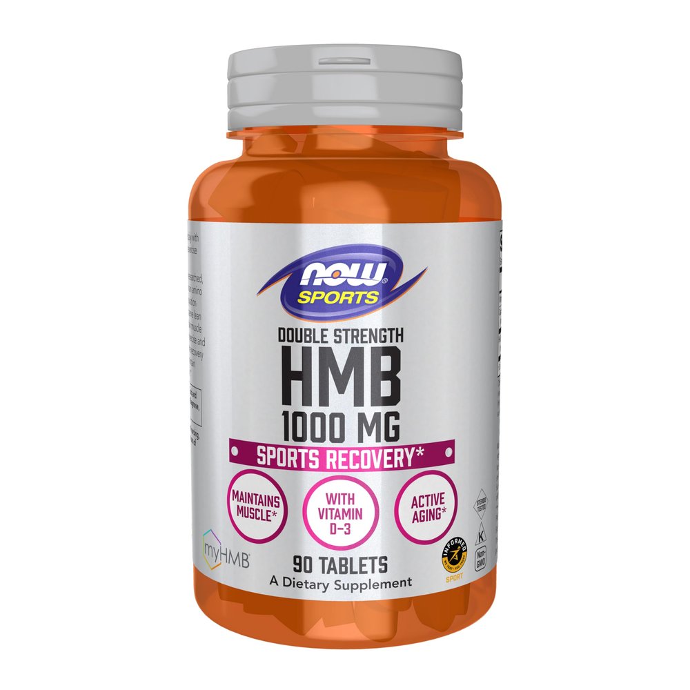 NOW Foods Sports Nutrition, HMB (-Hydroxy -Methylbutyrate), Double Strength 1,000 mg, 90 Tablets