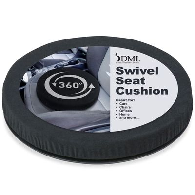 HealthSmart 360 Degree Swivel Seat Cushion, Chair Assist for Elderly, Swivel Seat Cushion for Car, Twisting Disc, Black, 15 Inches in Diameter