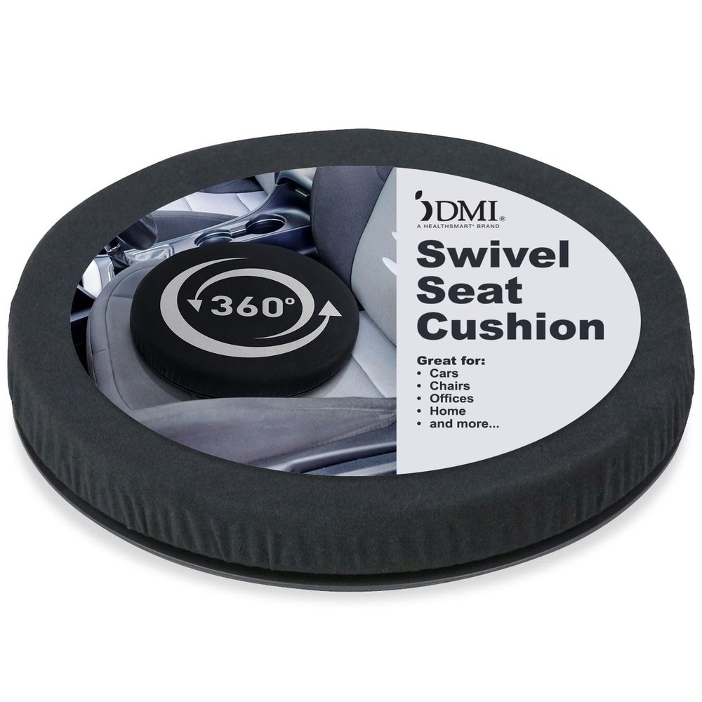 HealthSmart 360 Degree Swivel Seat Cushion, Chair Assist for Elderly, Swivel Seat Cushion for Car, Twisting Disc, Black, 15 Inches in Diameter
