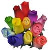2 Dozen (24) Wooden Roses Colorful Arrangement in Sleeve view 1