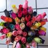 2 Dozen (24) Wooden Roses Colorful Arrangement in Sleeve view 2