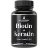 Clinically Proven Keratin + Biotin Hair Growth Supplement. with Cynatine HNS Keratin Clinically Studied for Thicker, Healthier Hair. for Women and Men. Enhanced with Biotin 10000mcg for Max Results view 1
