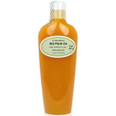 Dr Adorable - 8 oz - Red Palm Oil - Unrefined Raw Extra Virgin 100% Pure Natural Organic Cold Pressed