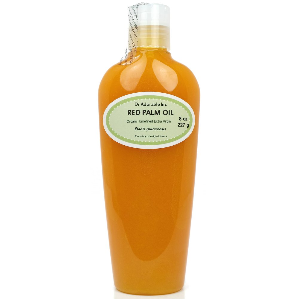 Dr Adorable - 8 oz - Red Palm Oil - Unrefined Raw Extra Virgin 100% Pure Natural Organic Cold Pressed