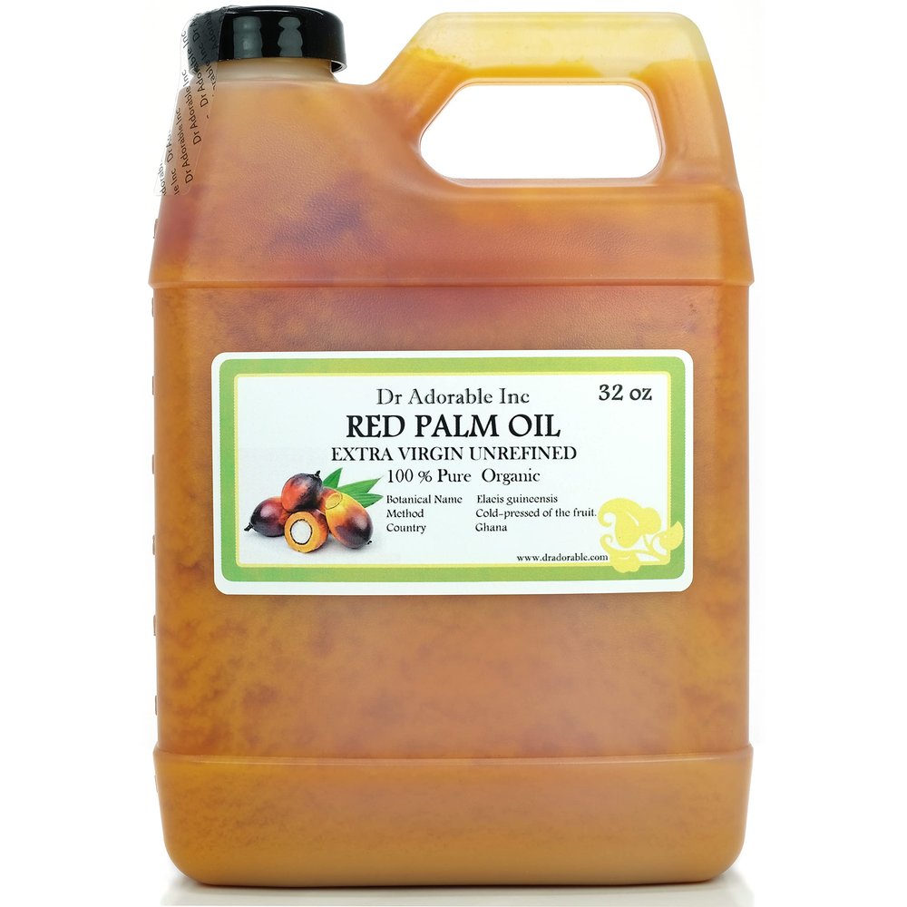 Dr Adorable - 32 oz - Red Palm Oil - Unrefined Raw Extra Virgin 100% Pure Natural Organic Cold Pressed