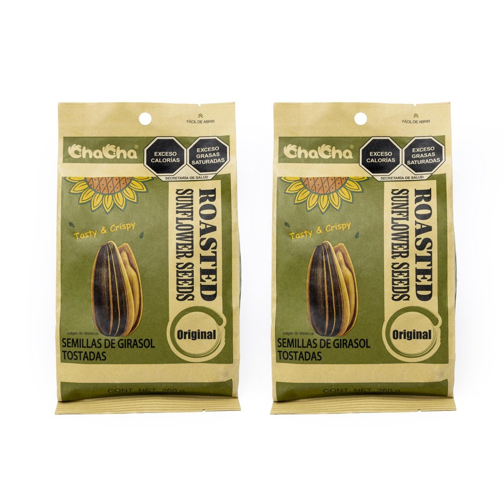 Cha Cha Sunflower Seeds (Roasted) 250g 100% Natural Flavor (2 Bags)