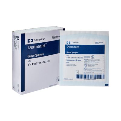 2209212 Gauze Sponge-Dermacia 4x4 8 Ply 1200 Per Case Sold as Case Pt# 441001 by Covidien