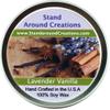 100% Soy Candle Tin 6 oz. - Lavender Vanilla- Herbal Lavender w/Calming Vanilla. Made w/Natural Essential Oils, Including Lavender view 1