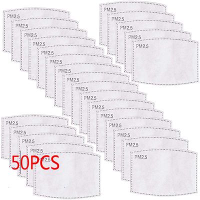 50Pieces PM - 2.5 Anti Dust Activated Carbon Filter 5 Layers Replaceable Anti Haze Filters for Respirator