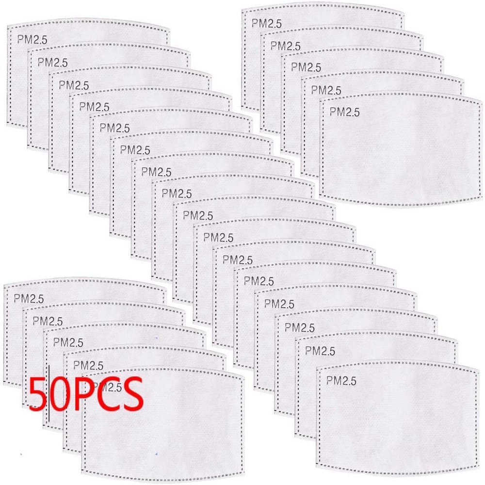 50Pieces PM - 2.5 Anti Dust Activated Carbon Filter 5 Layers Replaceable Anti Haze Filters for Respirator