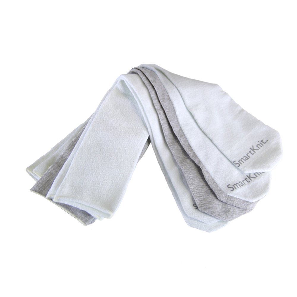 SMARTKNIT Seamless AFO Interface Socks 3 Pack - Adult Regular - White White & Gray