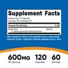 Nutricost Alpha GPC 600mg, 120 Vegetarian Capsules - Non-GMO and Gluten Free, 300mg Per Capsule view 2
