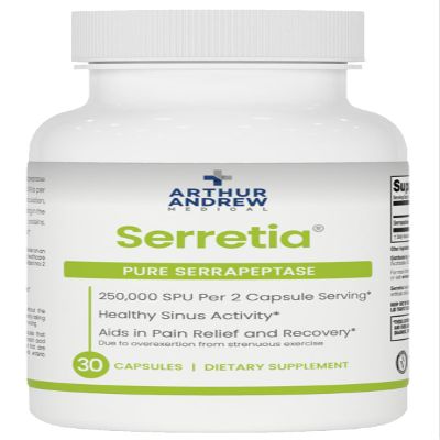 Arthur Andrew Medical, Serretia, Serrapeptase Formula for Muscle and Sinus Support, 30 Capsules