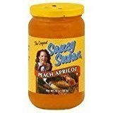 Saucy Susan Peach Apricot ORIGINAL Sauce 6 Pack (6 19 oz Jars) Sweet & tangy blend of apricots, peaches & spices; ideal for glazing, dipping, marinating or cooking; family-size pantry staple.