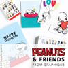 Graphique Peanuts Gang Boxed Notecards, 16 Peanuts Friends CardsEmbellished With Glitter, with Matching Envelopes and Storage Box, 3.25" x 4.75" view 2