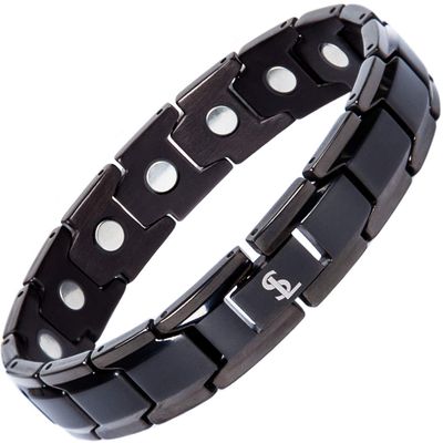 Smarter LifeStyle Elegant Titanium Magnetic Bracelet for Men And Women- Adjustable Bracelet Length with Sizing Tool for Perfect Fit, Women Mens Bracelet (Black)