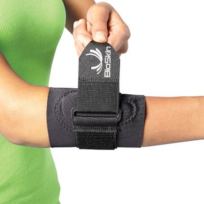 BioSkin Elbow Brace for Tennis Elbow & Golfers Elbow - Pain Relief Elbow Brace for Men & Women, Reduce Joint Pain, Arthritis, Tendonitis, Bursitis, Workout