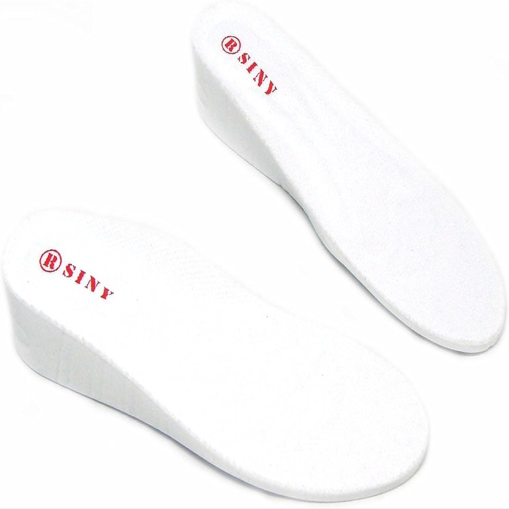 SINY 1-Layer (2cm) Height Increase Taller Insole Shoes Pad Cushion for Men White