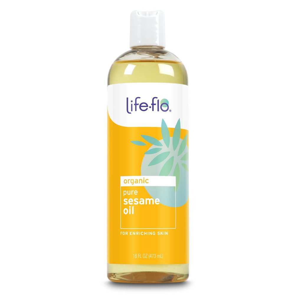LIFE-FLO Organic Sesame Oil - Face and Body Oil - Body Moisturizer and Nutrient for Dry Skin Care - Ideal for Massage - Extracted from Organic Sesame Seeds - 60-Day Guarantee - 16oz
