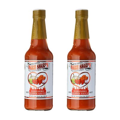Marie Sharp's Hot Habanero Pepper Sauce, 10 oz Authentic Belizean Hot Sauce with Fresh Red Habanero Peppers (Pack of 2)