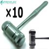 10 Pcs Superior Dental Mallet 7.5" Head 7.29oz W/ 2 Replaceable Nylon Caps Hammer Orthodontics Instruments view 1