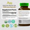 Amazon Andes Sacha Inchi Oil Softgels 1000mg - Omega 3 6 9 Fatty Acids - 60 Capsules - Cold Pressed Virgin Inca Peanut Oil from Peru - Plukenetia Volubilis - Vegan Plant Based Non-GMO view 2