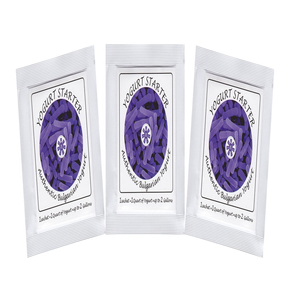 Yogurt Starter Cultures - Pack of 3 Freeze-dried Culture Sachets for Authentic Bulgarian Yogurt