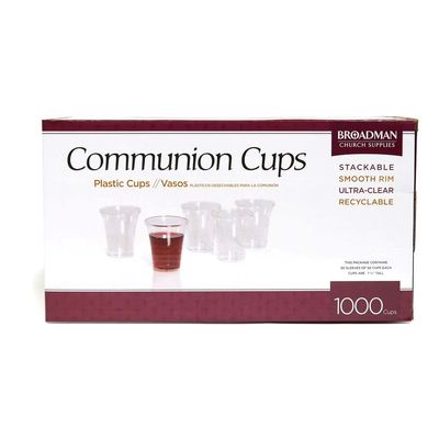 BROADMAN CHURCH SUPPLIES Plastic, Disposable, Recyclable Communion Cups, 1000 Count