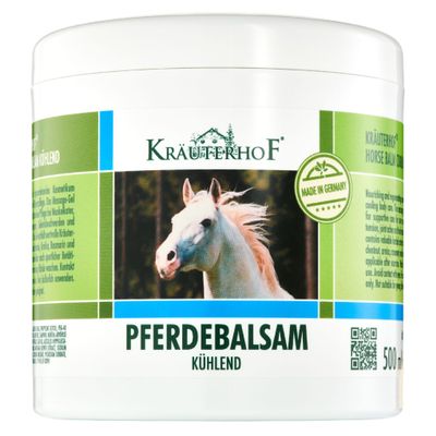 Kruterhof Horse Balm Cools and Revitalises Precious Herbal Extracts from Horse Chestnut Arnica Rosemary and Mint Oil 500 ml Tub Sealed with Aluminum Foil