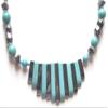 Gifts by Lulee, LLC Hematite and Turquoise Piano Necklace Elegant for all ocassions hematite improves blood circulation view 1