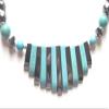 Gifts by Lulee, LLC Hematite and Turquoise Piano Necklace Elegant for all ocassions hematite improves blood circulation view 3