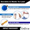 CanDo Percussion Massagers 2 Pack Manual Ball Massage, Flexible Stick Massage Tools for Sore Muscles, Back, Shoulders, Neck, Legs, and Total Body with Comfort Grip Wood Handles, Blue view 2