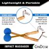 CanDo Percussion Massagers 2 Pack Manual Ball Massage, Flexible Stick Massage Tools for Sore Muscles, Back, Shoulders, Neck, Legs, and Total Body with Comfort Grip Wood Handles, Blue view 4