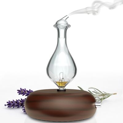 ArOmis Premium Glass Essential Oils Nebulizer - Waterless Diffuser for Aromatherapy - Handmade Oil Diffuser, Wooden Base, No Plastic, No Heat, No Battery, No LEDs - Orbis Nox Merus