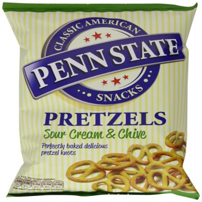 Penn State Sour Cream and Chive Flavour Pretzels 175 G (Pack of 12)