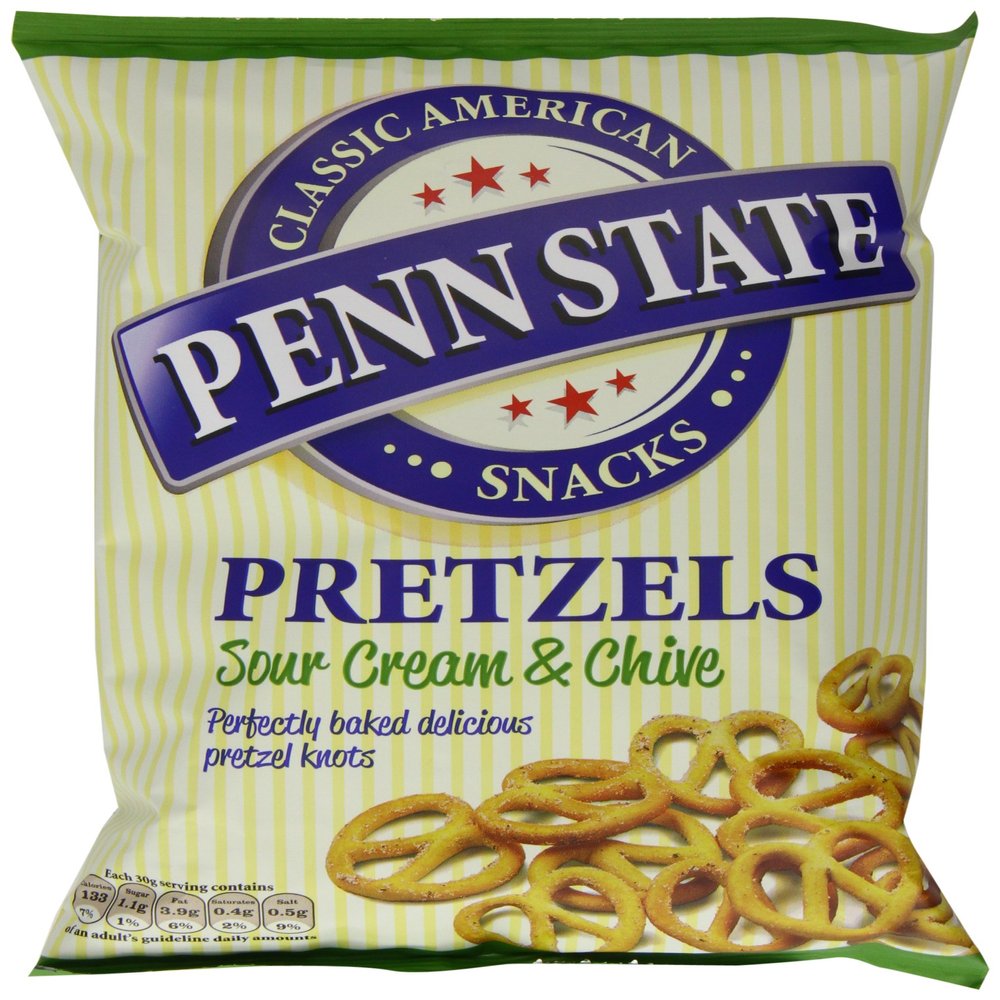 Penn State Sour Cream and Chive Flavour Pretzels 175 G (Pack of 12)