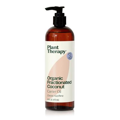 Plant Therapy Organic Fractionated Coconut Oil for Skin, Hair, Body 100% Pure, USDA Certified Organic, Natural Moisturizer, Massage & Aromatherapy Liquid Carrier Oil 16 oz