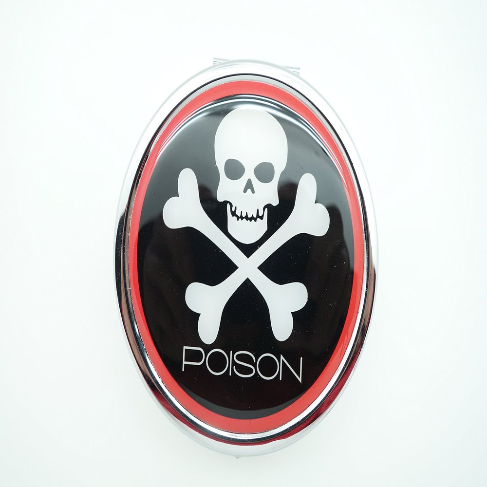 Metal Pill Case (Skull) With Mirror