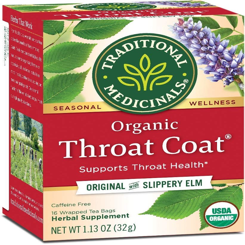 Traditional Medicinals Throat Coat Tea - 16 Tea Bags, Pack of 6 (image may vary)