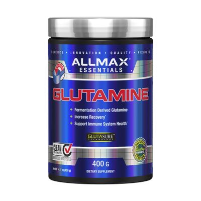 ALLMAX L Glutamine Powder 400g, Fermented L-Glutamine Powder Pure, Unflavored Glutamine Supplement for Gut Health, Recovery & Immune Support, Vegan, Gluten Free