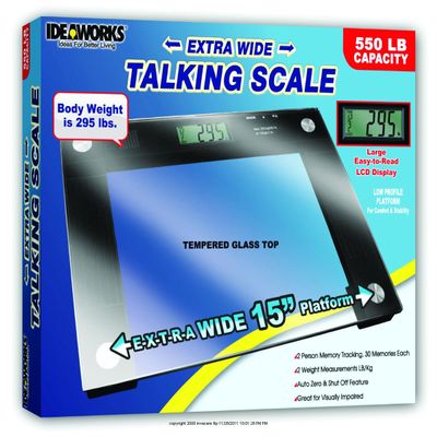 Jobar Extra Wide Talking Scale Glass 15X12, (1 Each)