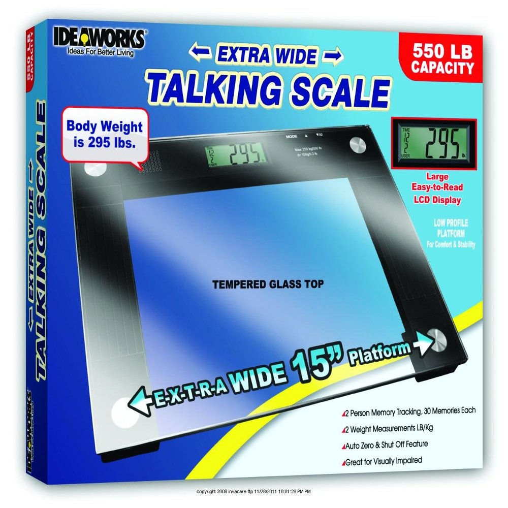 Jobar Extra Wide Talking Scale Glass 15X12, (1 Each)