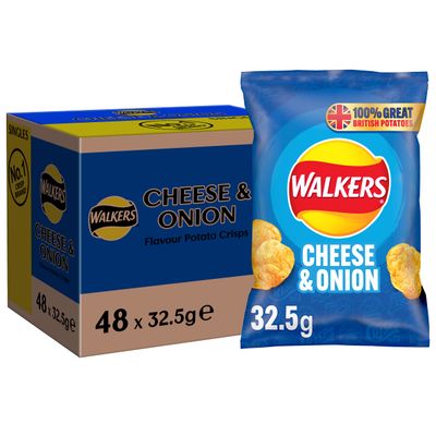 Walkers Cheese and Onion 32.5 g (Pack of 48)