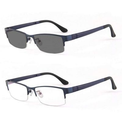 mincl/Photocromic Lens Transition Sunglasses Business Frames Reading Glasses (blue-photochromatic, 1.0)