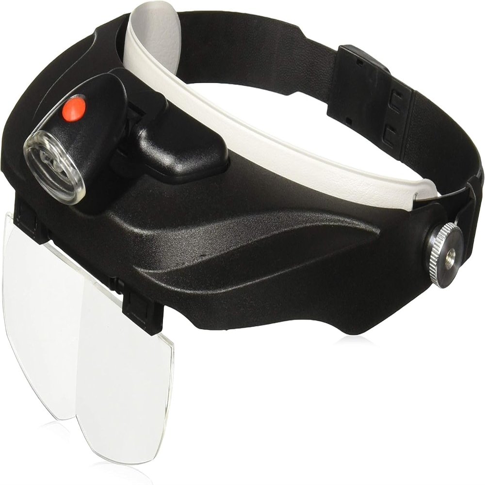 Carson Pro Series MagniVisor Deluxe Head-Worn LED Lighted Magnifier with 4 Different Lenses (1.5x, 2x, 2.5x, 3x) (CP-60)