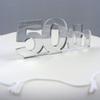 "50th" Cake Topper Mirror - 6cm with 4cm spike