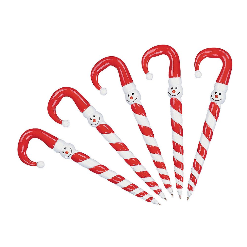 Fun Express Candy Cane Snowman Pens (1 Dozen) - Bulk