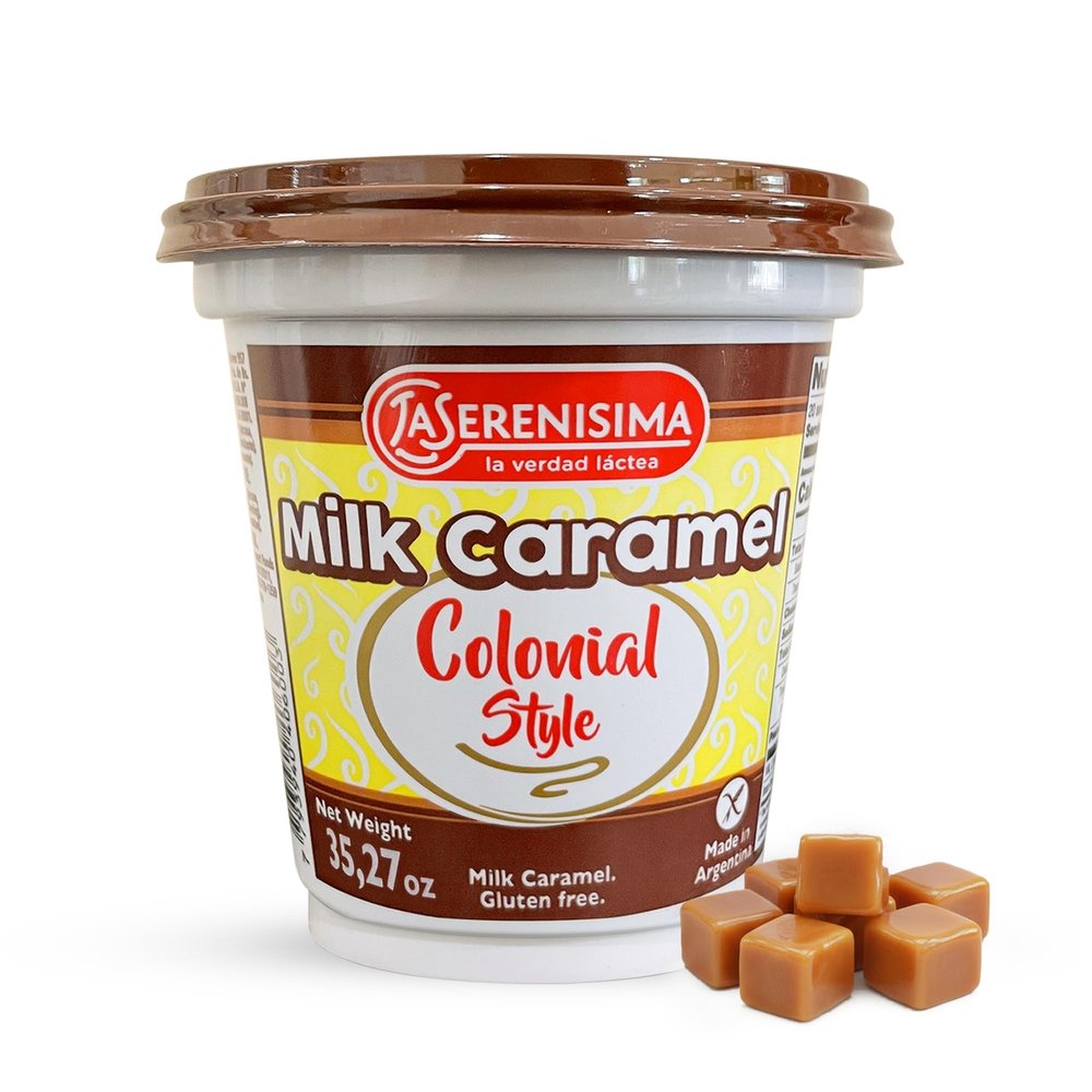La Serensima Dulce de Leche - Authentic Milk Caramel Spread from Argentina - Gluten-Free Creamy Caramel Sauce for Baking, Desserts - Rich Flavor for Pancakes, Waffles - 35.3 Ounce (Pack of 1)