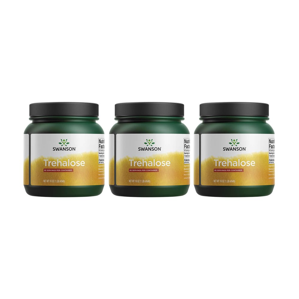 Swanson 100% Pure Trehalose 16 Ounce (1 lb) (454 g) Pwdr 3 Pack